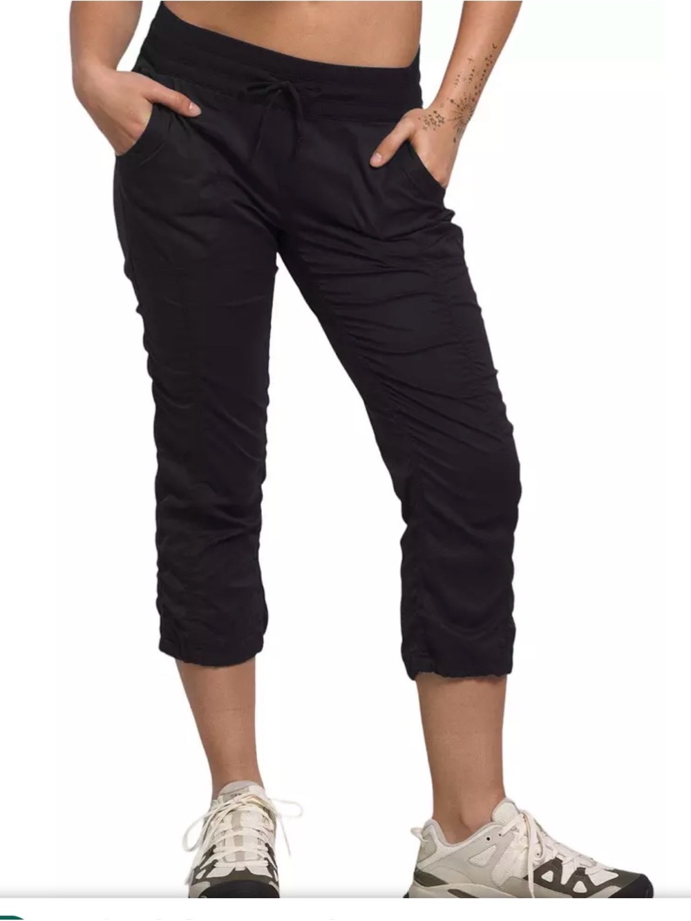 The North Face Black Cropped Drawstring Capris